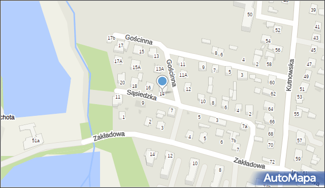 Gostynin, Sąsiedzka, 14, mapa Gostynin