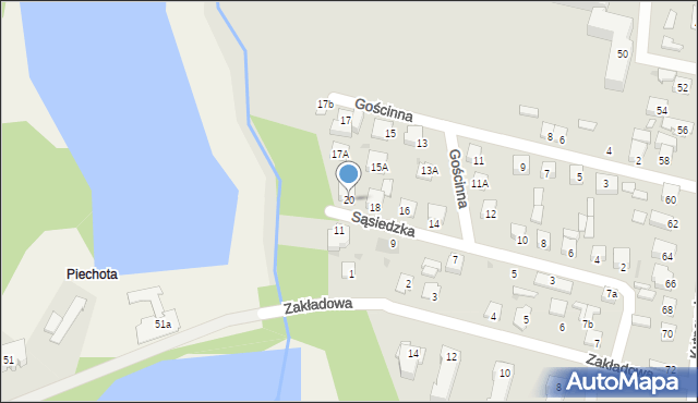 Gostynin, Sąsiedzka, 20, mapa Gostynin