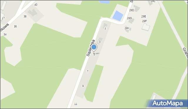 Grabina, Sąsiedzka, 5, mapa Grabina