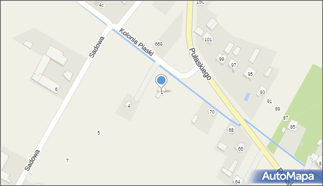 Grabów nad Pilicą, Sadowa, 1, mapa Grabów nad Pilicą