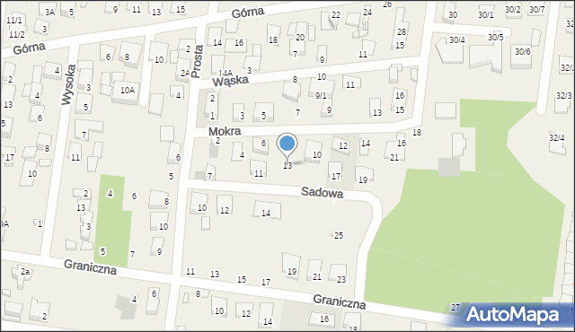 Grabówka, Sadowa, 13, mapa Grabówka