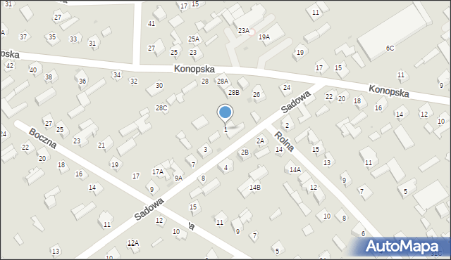 Grajewo, Sadowa, 1, mapa Grajewo