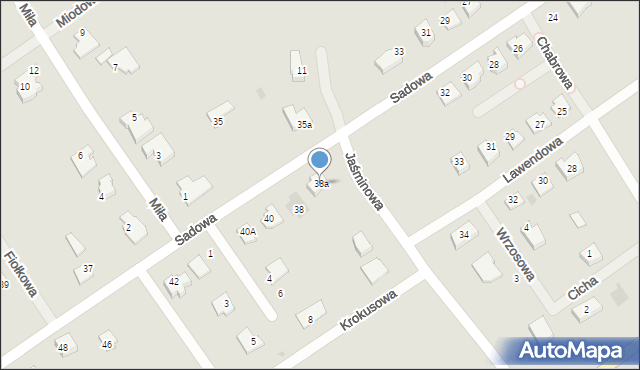 Grajewo, Sadowa, 38a, mapa Grajewo