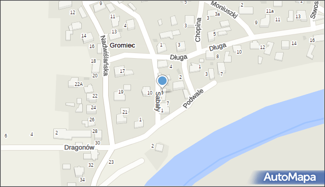 Gromiec, Sabały Jana, 9, mapa Gromiec