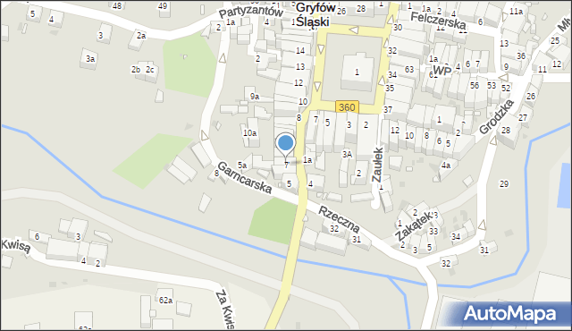 Gryfów Śląski, Sanatoryjna, 7, mapa Gryfów Śląski