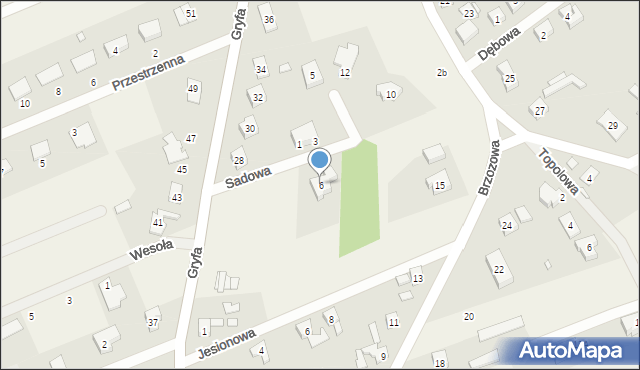 Grzędzice, Sadowa, 6, mapa Grzędzice