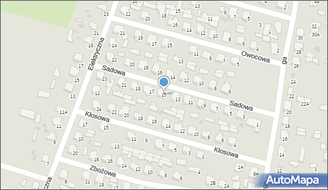 Hajnówka, Sadowa, 15, mapa Hajnówka