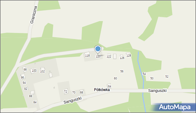 Harbutowice, Sanguszki Eustachego, 120, mapa Harbutowice