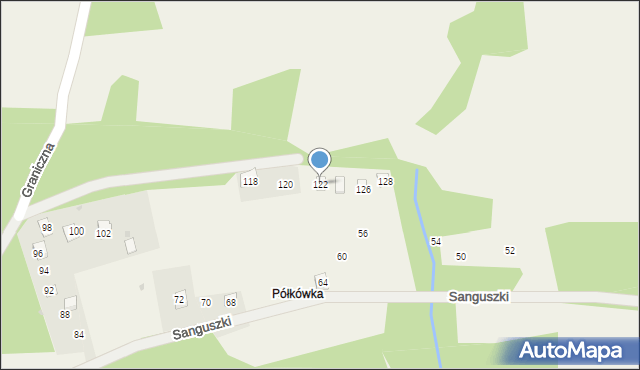 Harbutowice, Sanguszki Eustachego, 122, mapa Harbutowice