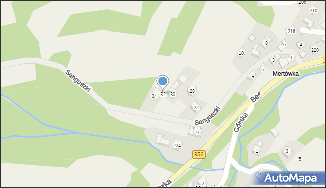 Harbutowice, Sanguszki Eustachego, 32, mapa Harbutowice