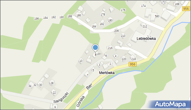 Harbutowice, Sanguszki Eustachego, 8, mapa Harbutowice