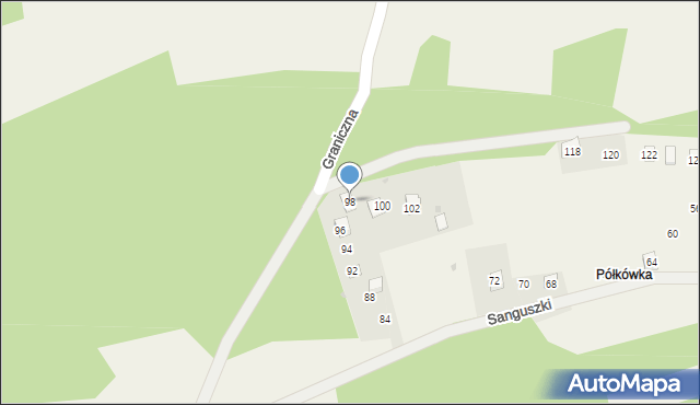 Harbutowice, Sanguszki Eustachego, 98, mapa Harbutowice