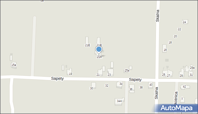 Imielin, Sapety Wojciecha, 21A, mapa Imielin