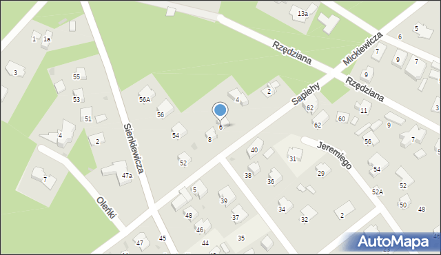 Izabelin B, Sapiehy Pawła Jana, 6, mapa Izabelin B