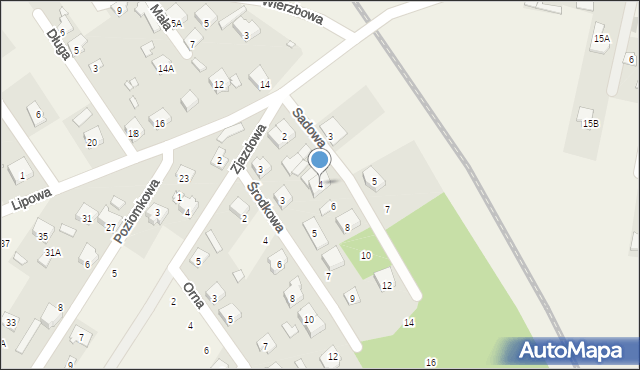Jasienica, Sadowa, 4, mapa Jasienica