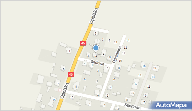 Jasienie, Sadowa, 2, mapa Jasienie