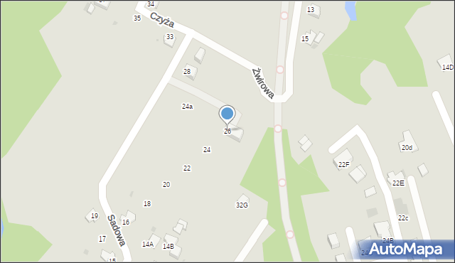 Jastrzębie-Zdrój, Sadowa, 26, mapa Jastrzębie-Zdrój