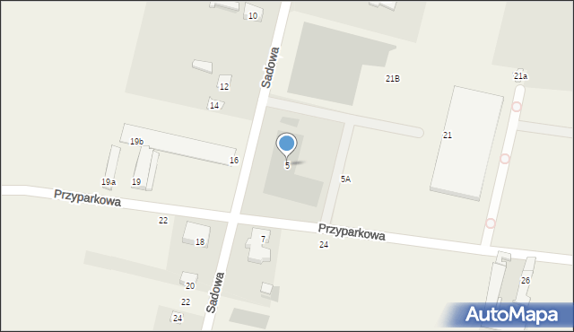 Jawczyce, Sadowa, 5, mapa Jawczyce