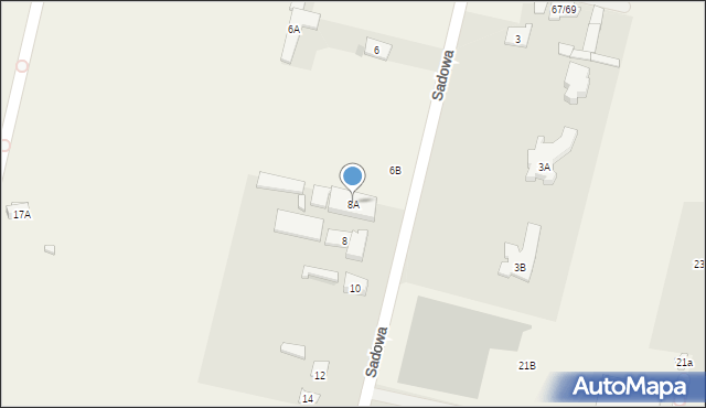 Jawczyce, Sadowa, 8A, mapa Jawczyce
