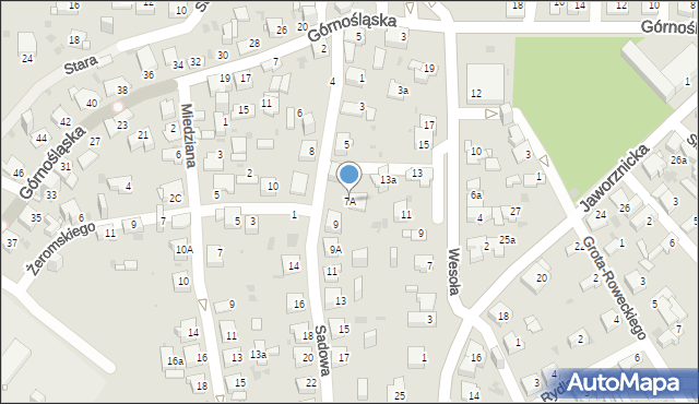 Jaworzno, Sadowa, 7A, mapa Jaworzno