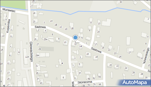 Jędrzejów, Sadowa, 12, mapa Jędrzejów