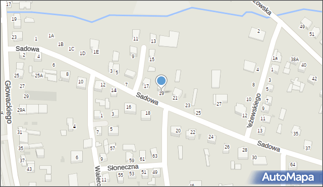 Jędrzejów, Sadowa, 19, mapa Jędrzejów