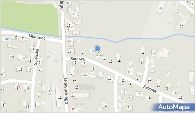 Jędrzejów, Sadowa, 1B, mapa Jędrzejów