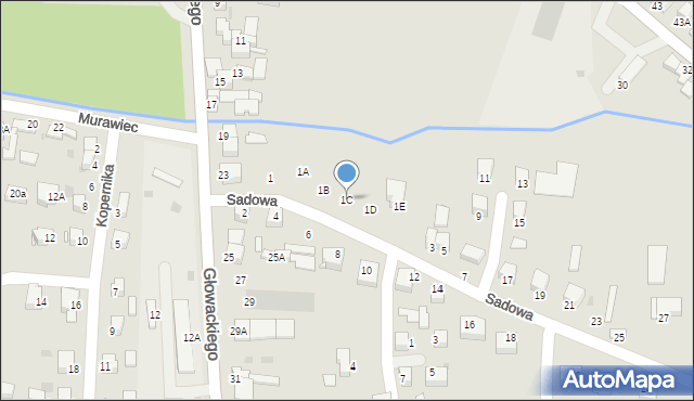 Jędrzejów, Sadowa, 1C, mapa Jędrzejów