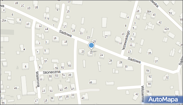 Jędrzejów, Sadowa, 22, mapa Jędrzejów