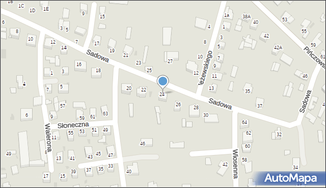 Jędrzejów, Sadowa, 24, mapa Jędrzejów