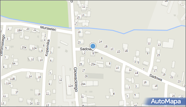 Jędrzejów, Sadowa, 4, mapa Jędrzejów