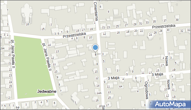 Jedwabne, Sadowa, 6, mapa Jedwabne