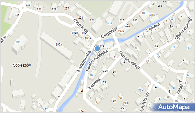 Jelenia Góra, Sądowa, 13, mapa Jelenia Góra