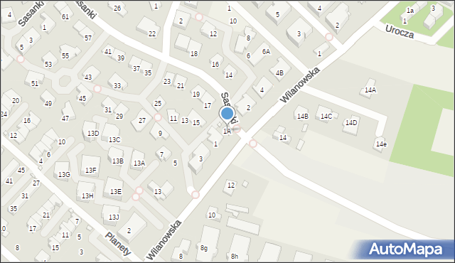 Józefosław, Sasanki, 1A, mapa Józefosław