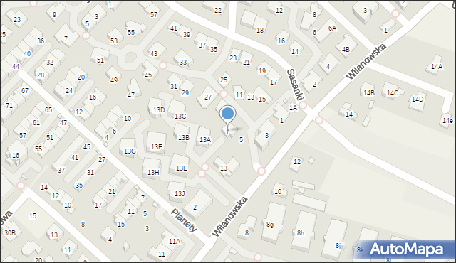 Józefosław, Sasanki, 7, mapa Józefosław