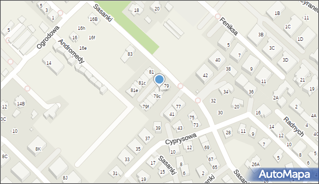 Józefosław, Sasanki, 79b, mapa Józefosław