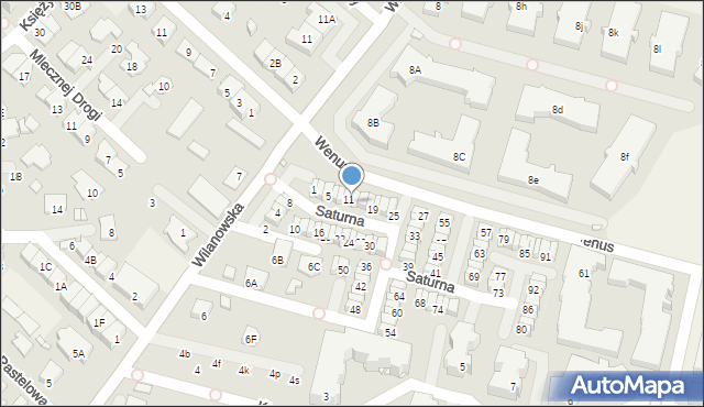 Józefosław, Saturna, 13, mapa Józefosław