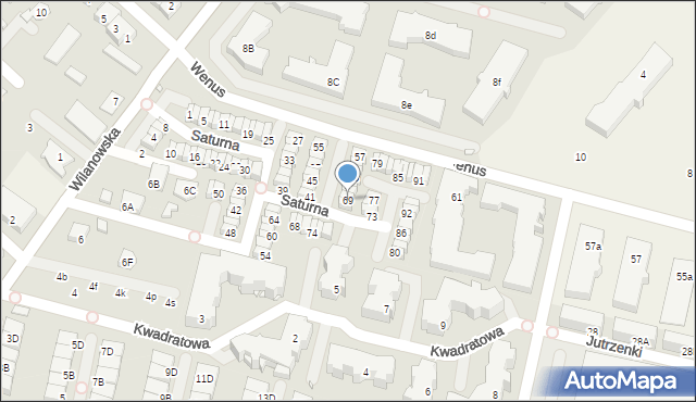 Józefosław, Saturna, 69, mapa Józefosław