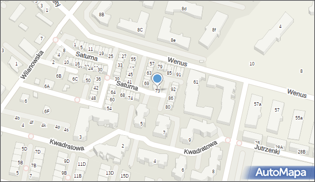 Józefosław, Saturna, 73, mapa Józefosław