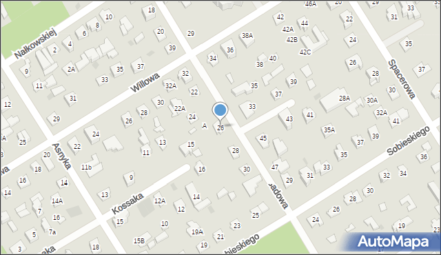 Józefów, Sadowa, 26, mapa Józefów