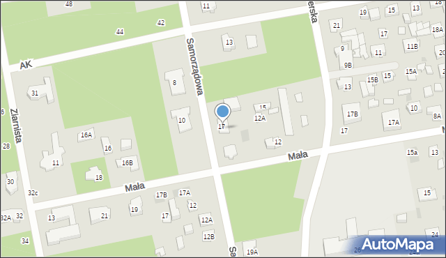 Józefów, Samorządowa, 17A, mapa Józefów