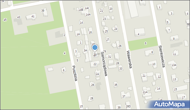 Józefów, Samorządowa, 20, mapa Józefów