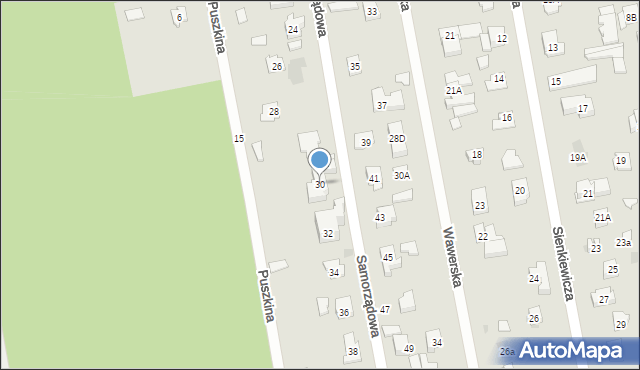 Józefów, Samorządowa, 30, mapa Józefów