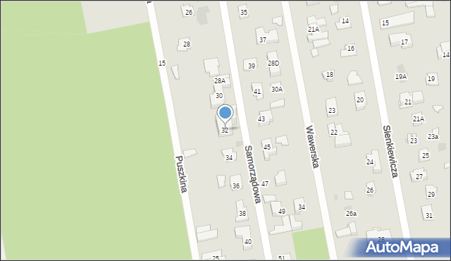 Józefów, Samorządowa, 32, mapa Józefów