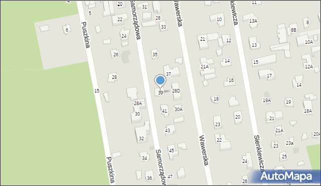 Józefów, Samorządowa, 39, mapa Józefów