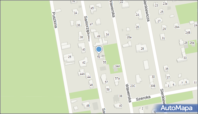 Józefów, Samorządowa, 51, mapa Józefów