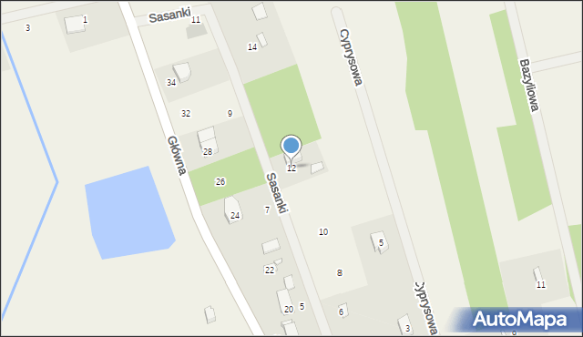 Kaleń, Sasanki, 12, mapa Kaleń