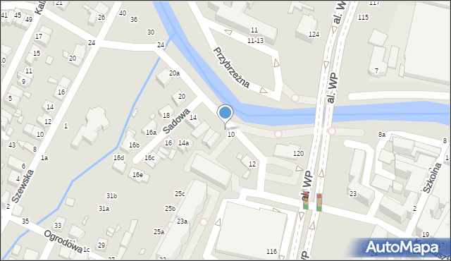 Kalisz, Sadowa, 12b, mapa Kalisza