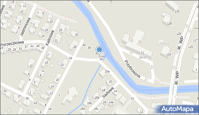 Kalisz, Sadowa, 26, mapa Kalisza