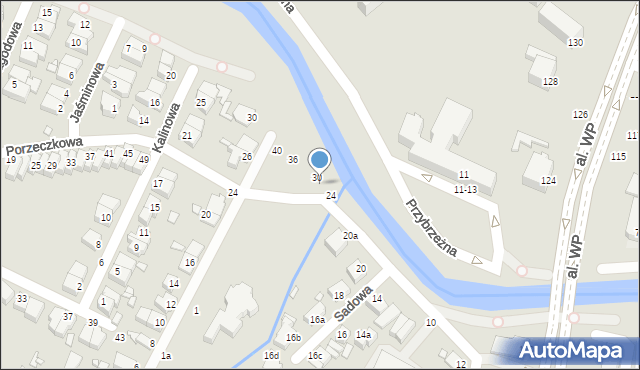 Kalisz, Sadowa, 28, mapa Kalisza